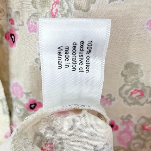 Lane Bryant Cotton Button Front Floral 3/4 Sleeves Top Pink NWT - Picture 13 of 13